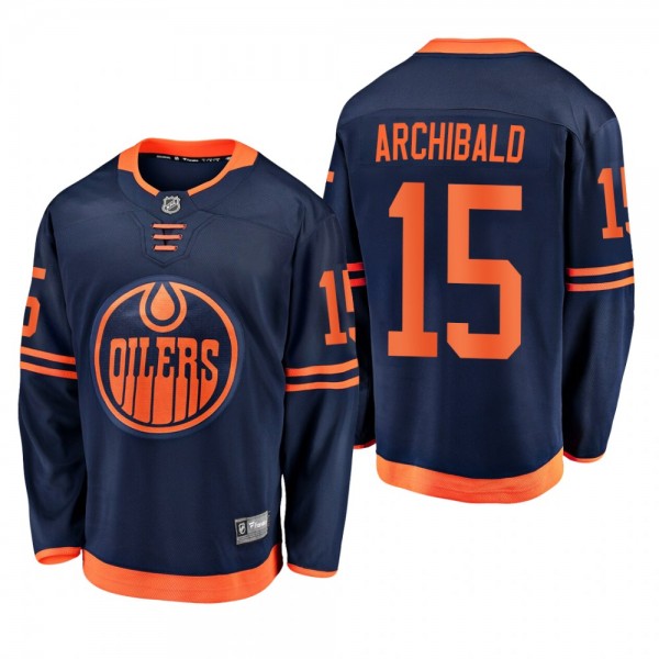 Edmonton Oilers Josh Archibald #15 Alternate Navy 2019-20 Breakaway Player Jersey