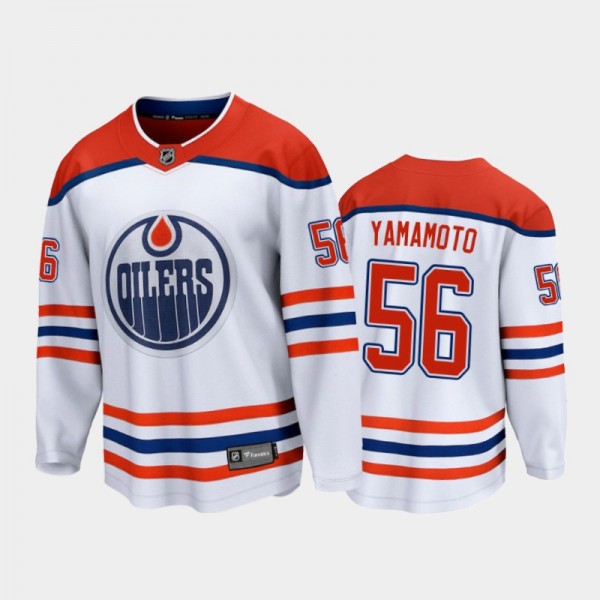 Men's Edmonton Oilers Kailer Yamamoto #56 Special Edition White 2021 Jersey