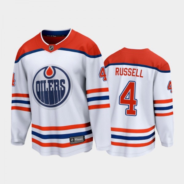 Men's Edmonton Oilers Kris Russell #4 Special Edition White 2021 Jersey