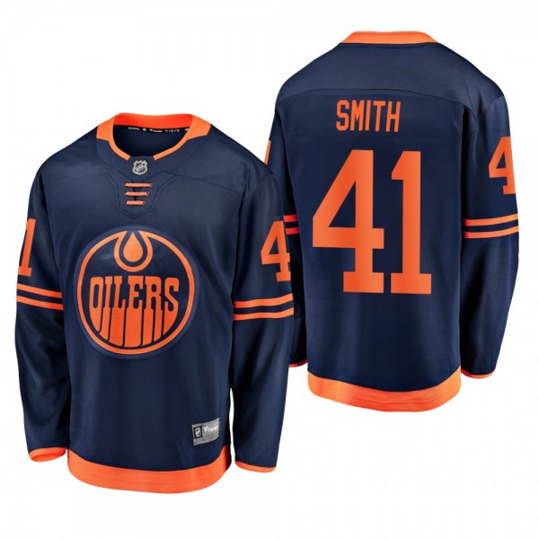 Edmonton Oilers Mike Smith #41 Alternate Navy 2019-20 Breakaway Player Jersey