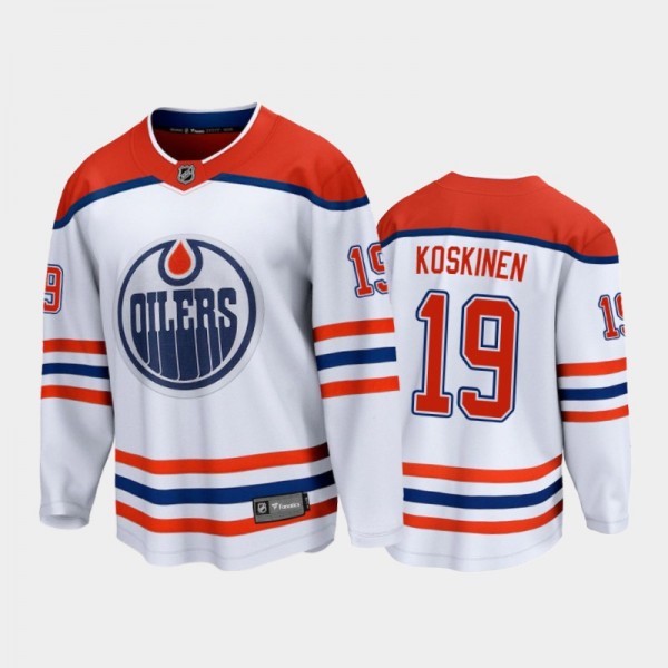 Men's Edmonton Oilers Mikko Koskinen #19 Special Edition White 2021 Jersey