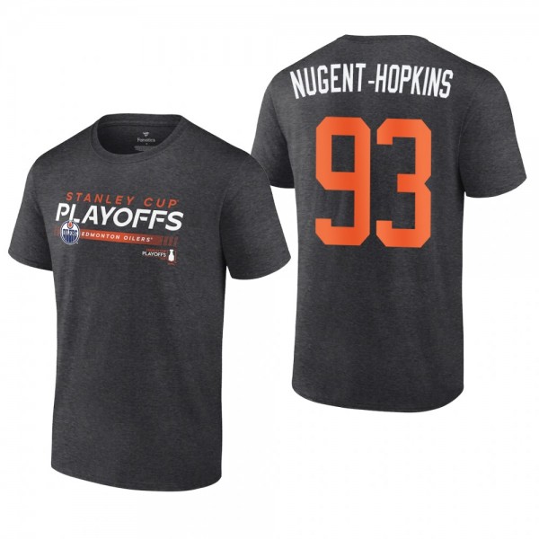 Ryan Nugent-Hopkins 2022 Stanley Cup Playoffs Charcoal Oilers T-Shirt