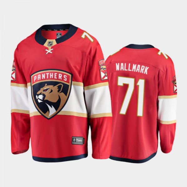 Men's Florida Panthers Lucas Wallmark #71 Home Red...