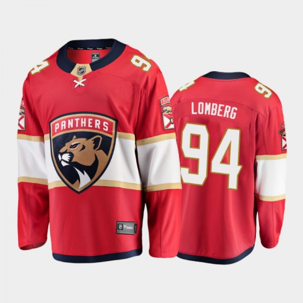 Florida Panthers Ryan Lomberg #94 Home Red 2020-21...