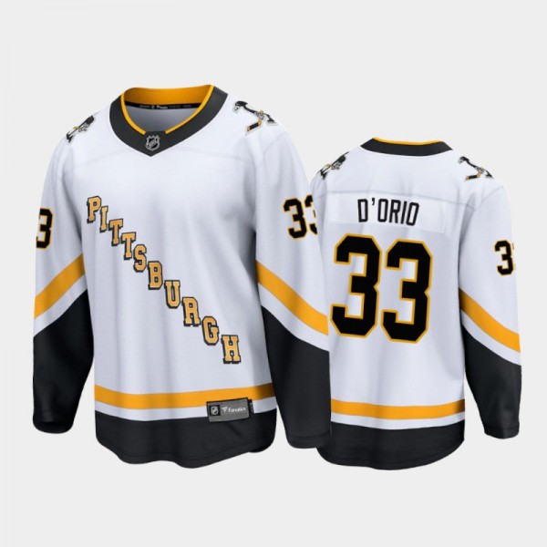 Men's Pittsburgh Penguins Alex D'Orio #33 Reverse Retro White 2021 Jersey