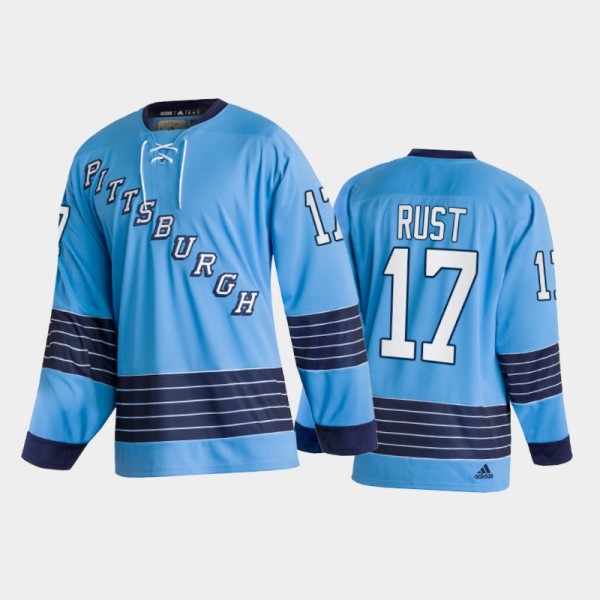 Penguins Bryan Rust #17 Team Classics Blue Heritage Jersey