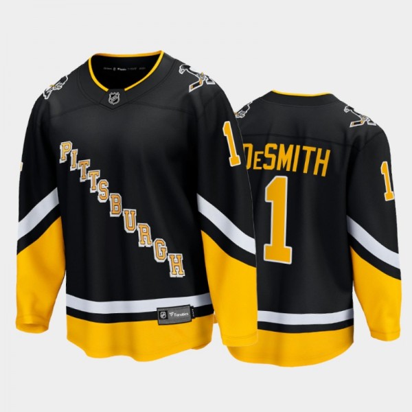 Casey DeSmith #1 Pittsburgh Penguins Alternate 2021-22 Black Premier Breakaway Jersey