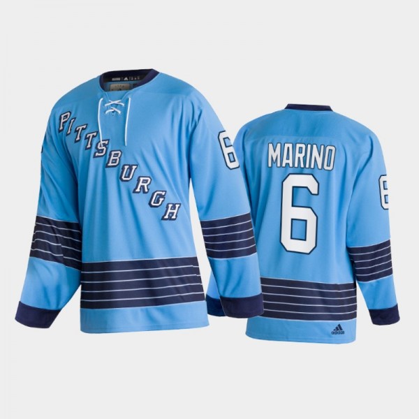 Penguins John Marino #6 Team Classics Blue Heritag...