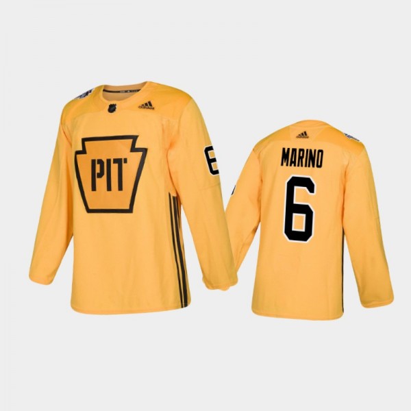 Men's Pittsburgh Penguins John Marino #6 Practice ...
