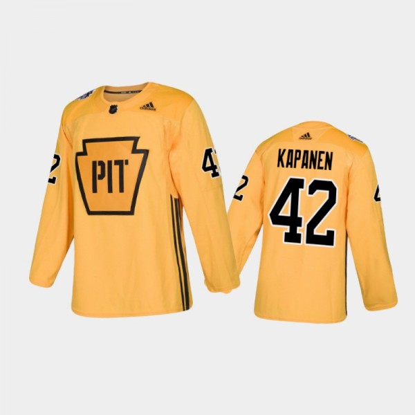 Men's Pittsburgh Penguins Kasperi Kapanen #42 Prac...