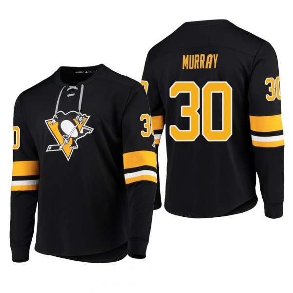 Penguins Matt Murray #30 Platinum Long Sleeve 2018-19 Cheap Jersey T-Shirt Black