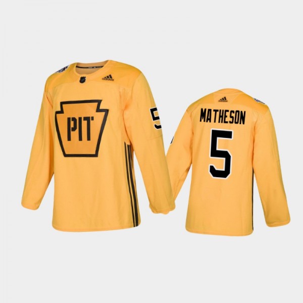 Men's Pittsburgh Penguins Mike Matheson #5 Practic...