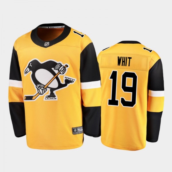 Men's Pittsburgh Penguins Ryan Whitney #19 Alternate Retired Player Nikename Gold Jersey