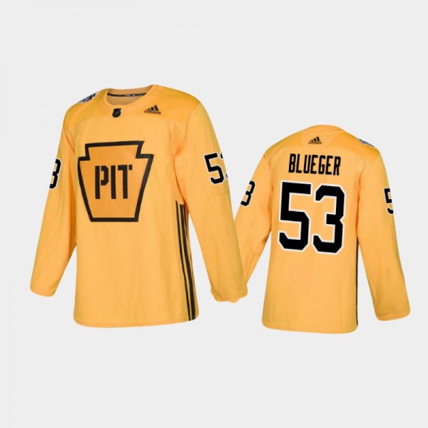 Men's Pittsburgh Penguins Teddy Blueger #53 Practi...