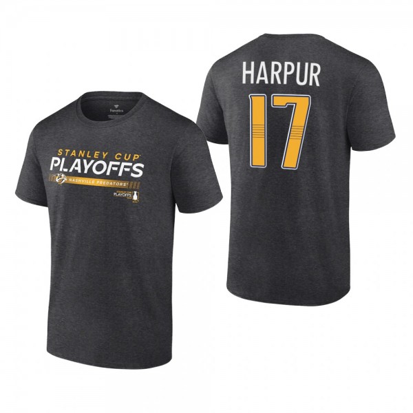 Ben Harpur 2022 Stanley Cup Playoffs Nashville Predators Charcoal T-Shirt