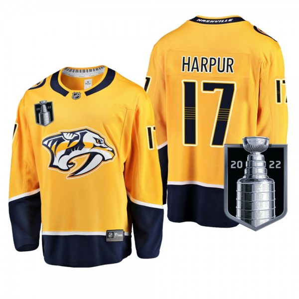 Ben Harpur Nashville Predators Gold Jersey 2022 Stanley Cup Playoffs