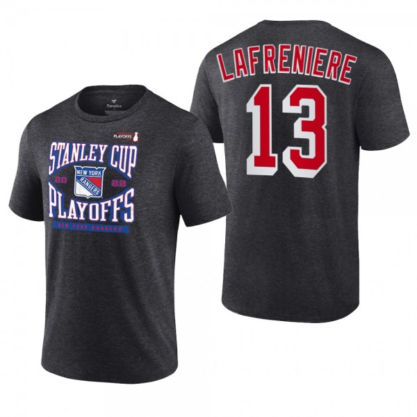 Alexis Lafreniere 2022 Stanley Cup Playoffs Charcoal Rangers T-Shirt