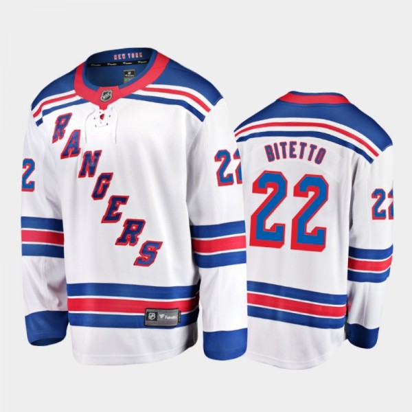 Men's New York Rangers Anthony Bitetto #22 Away Wh...