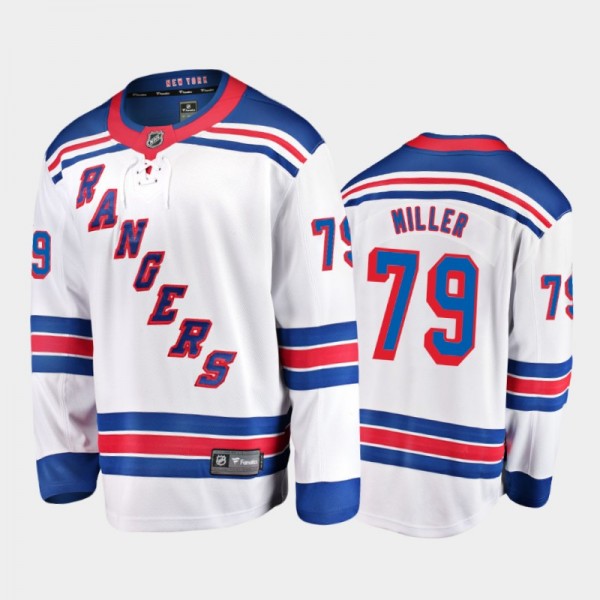 Men's New York Rangers K'Andre Miller #79 Away White 2020-21 Breakaway Player Jersey