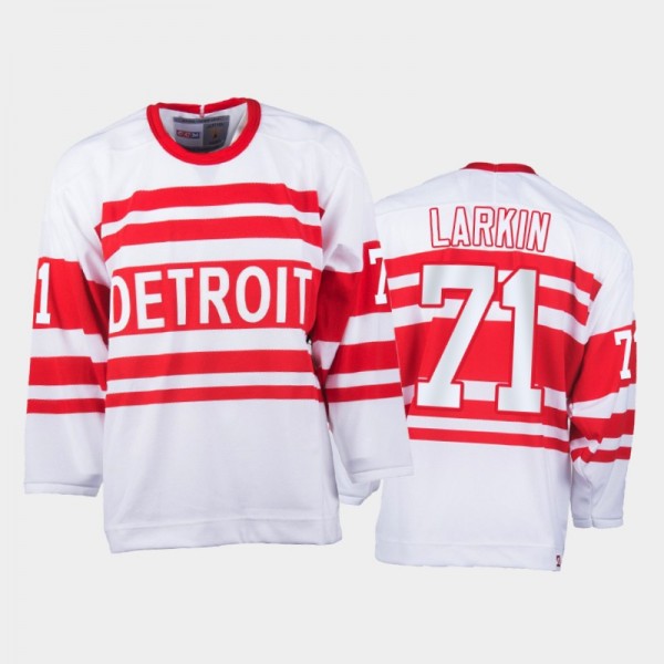 Detroit Red Wings Dylan Larkin #71 Heritage White Replica Throwback Jersey