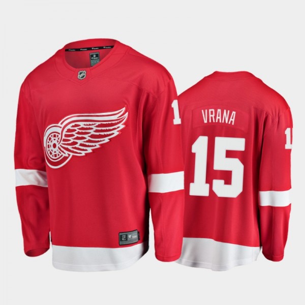 Men's Detroit Red Wings Jakub Vrana #15 Home Red 2...