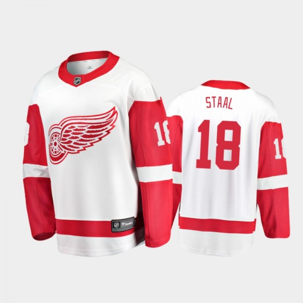 Detroit Red Wings Marc Staal #18 Away White 2020-21 Breakaway Player Jersey