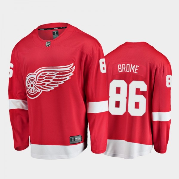 Men's Detroit Red Wings Mathias Brome #86 Home Red 2020-21 Breakaway Player Jersey