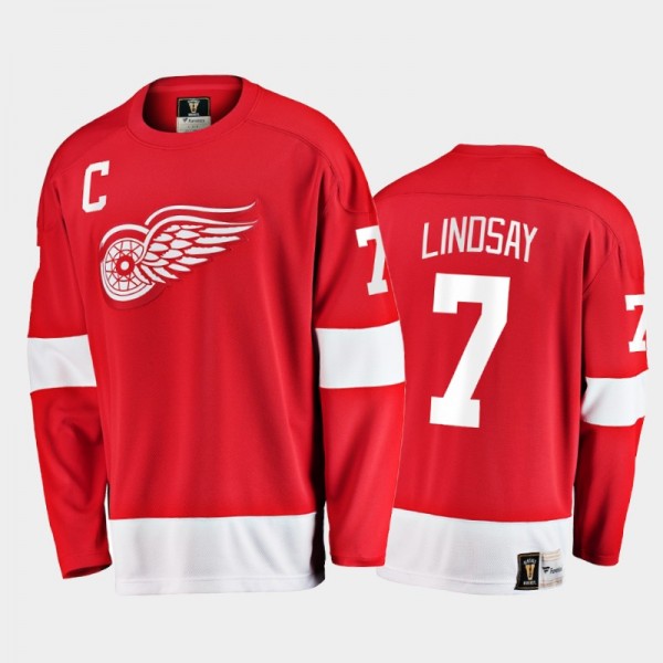Ted Lindsay Detroit Red Wings Retired Player Red Premier Jersey