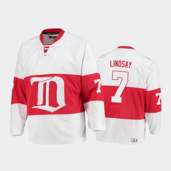 Men's Detroit Red Wings Ted Lindsay #7 Heritage Wh...