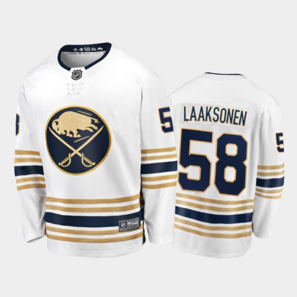 Buffalo Sabres Oskari Laaksonen #58 50th Season Wh...