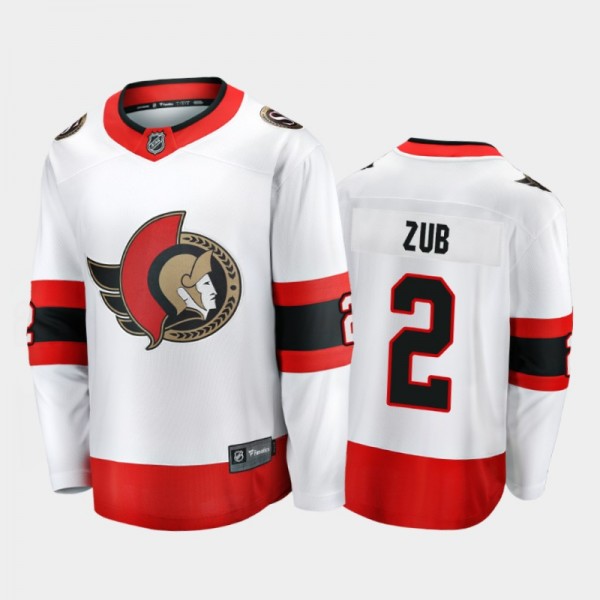 Men's Ottawa Senators Artem Zub #2 Away White 2020...