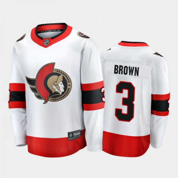 Ottawa Senators Josh Brown #3 Away White 2020-21 B...