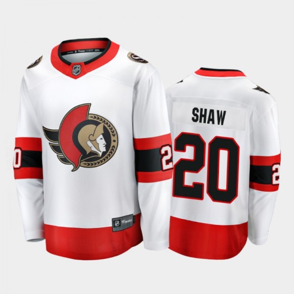 Men's Ottawa Senators Logan Shaw #20 Away White 20...