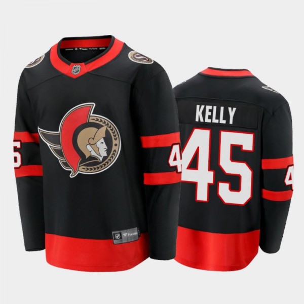 Men's Ottawa Senators Parker Kelly #45 Home Black ...