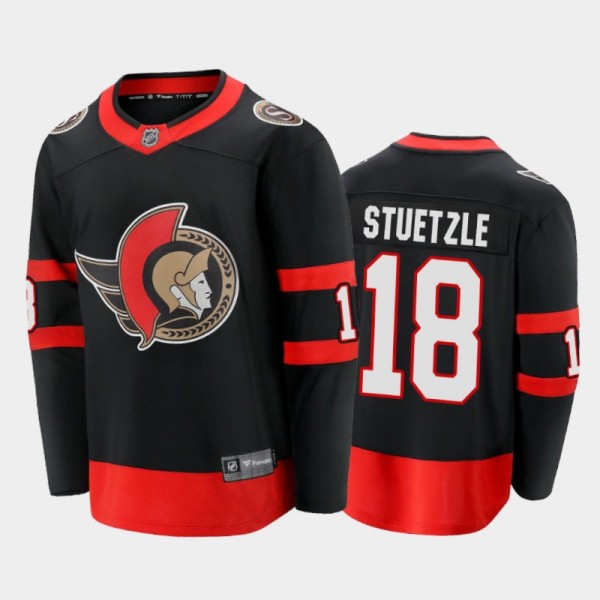 Men's Ottawa Senators Tim Stuetzle #18 Home Black 2020-21 Premier Jersey