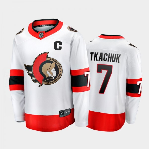 Brady Tkachuk Ottawa Senators Away White 2021 Capt...