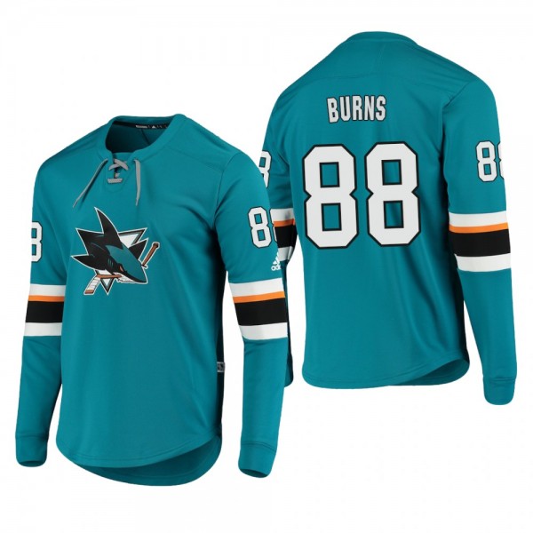 Sharks Brent Burns #88 Adidas Platinum Long Sleeve...