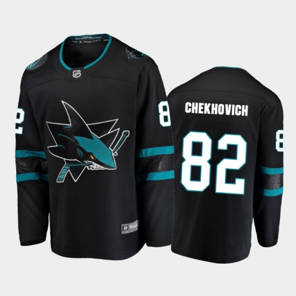 Men's San Jose Sharks Ivan Chekhovich #82 Alternate Black 2021 Jersey