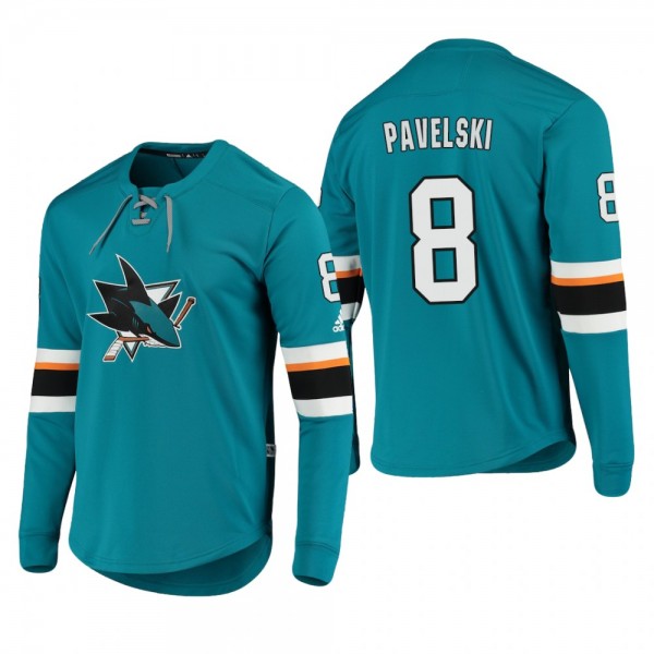 Sharks Joe Pavelski #8 Platinum Long Sleeve 2018-1...