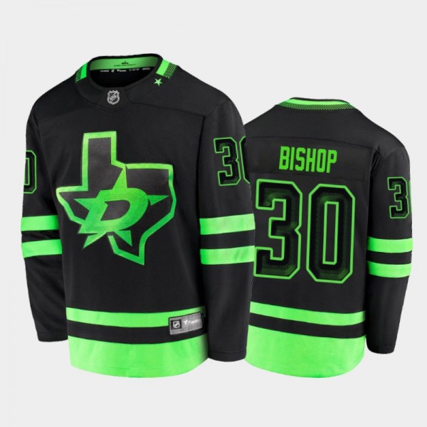 Dallas Stars Ben Bishop #30 Alternate Black 2020-21 Blackout Jersey