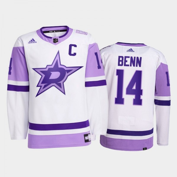 Dallas Stars 2021 HockeyFightsCancer Jamie Benn Wh...