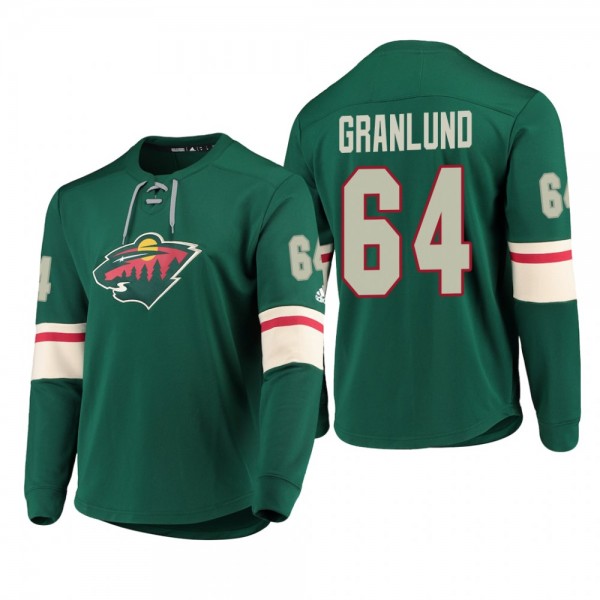Wild Mikael Granlund #64 Platinum Long Sleeve 2018-19 Cheap Jersey T-Shirt Green