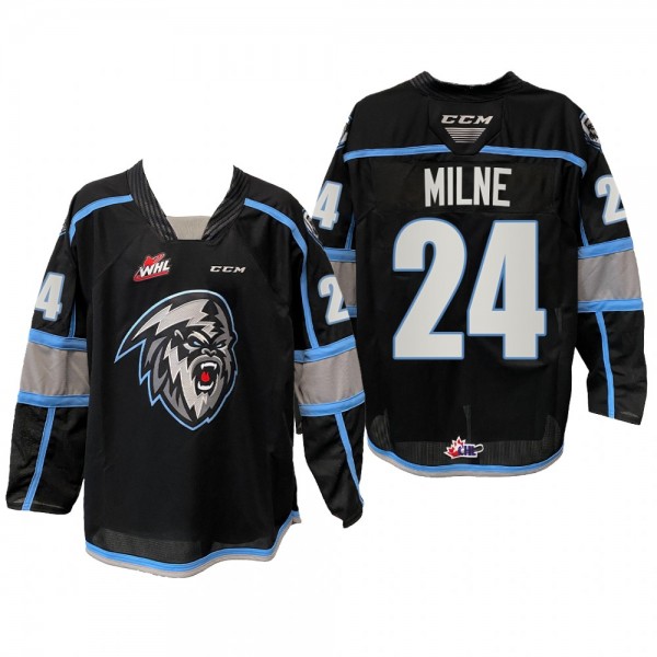 2022 Winnipeg Ice Jersey Michael Milne WHL Black U...