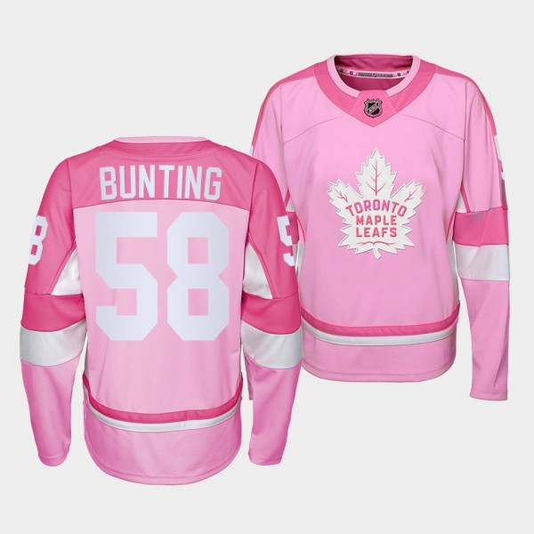 Toronto Maple Leafs Michael Bunting Pink Hockey Fi...