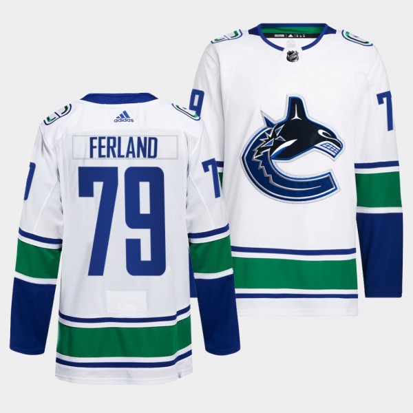 Vancouver Canucks Away Micheal Ferland #79 White Jersey Primegreen Authentic Pro