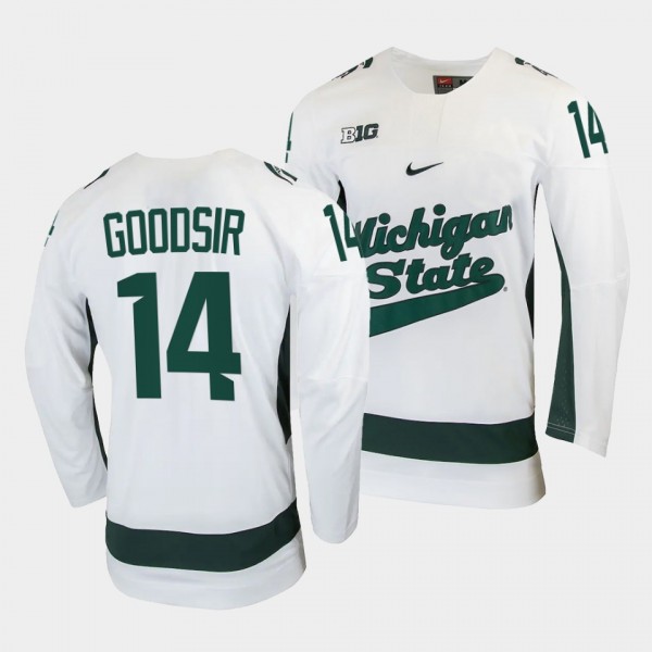 Adam Goodsir Michigan State Spartans College Hockey White Jersey 14