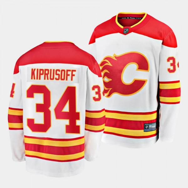 Calgary Flames Miikka Kiprusoff Away White Breakaw...