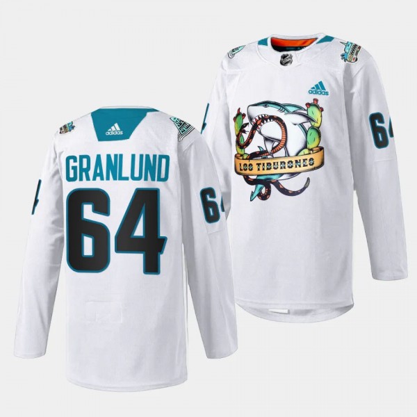 2023 Los Tiburones Mikael Granlund San Jose Sharks White #64 Special Jersey