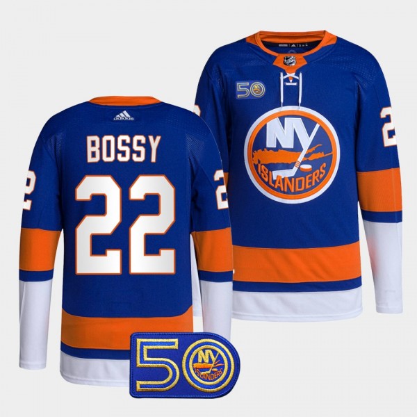 New York Islanders 50th Anniversary Mike Bossy #22 Royal Jersey Primegreen Home