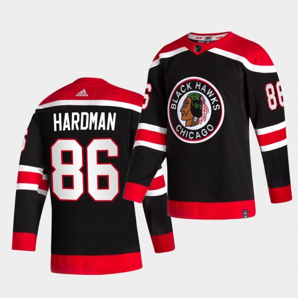Mike Hardman #86 Blackhawks 2021 Reverse Retro Spe...